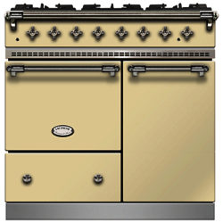 Lacanche Beaune LG962GCTDCRCHA Dual Fuel Range Cooker, English Cream / Chrome Trim